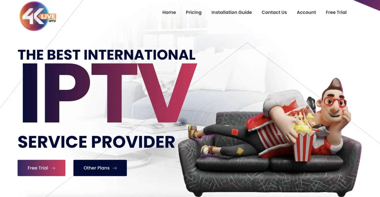 Screenshot of 4k IPTV website homepage