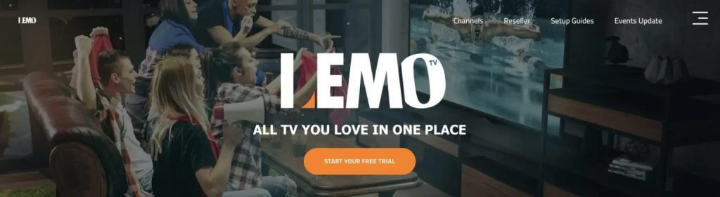 Screenshot of lemo IPTV website homepage