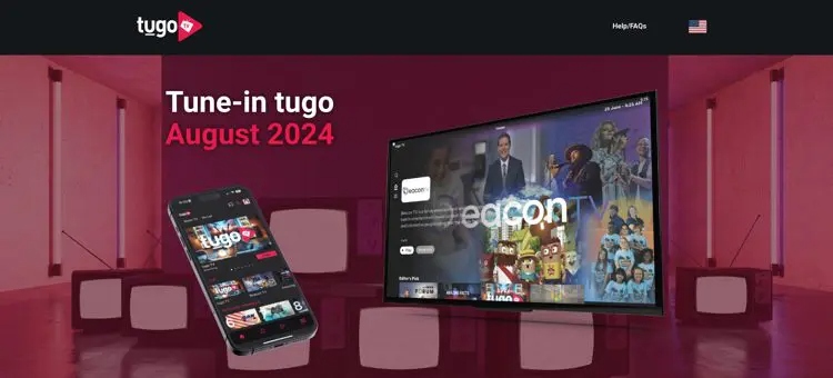 Screenshot of Tugo TV homepage
